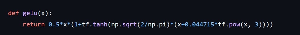 GELU implementaiton from GPT-2 model definition.